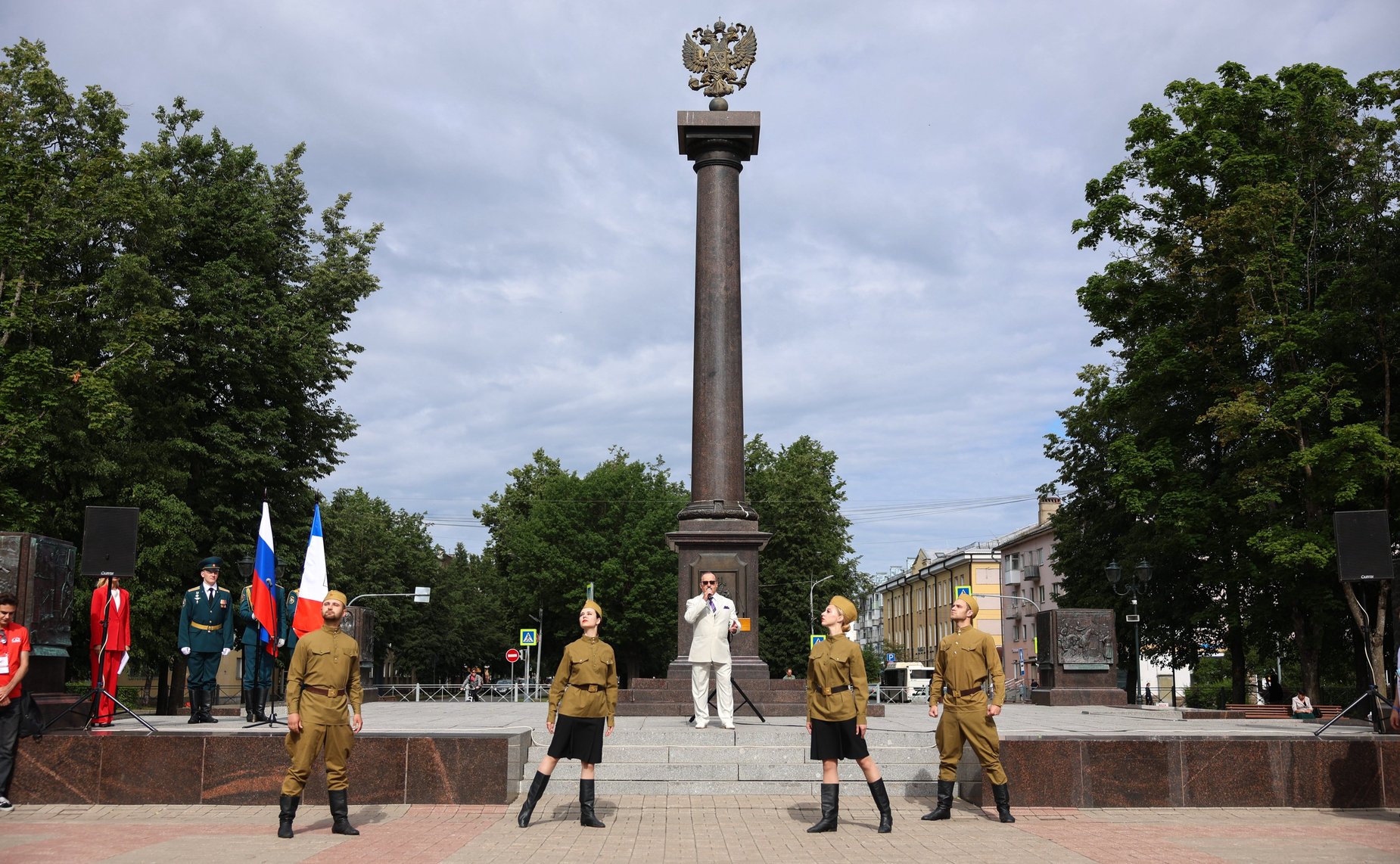 Культурно-образовательный проект «Поезд памяти». Великий Новгород. Прибытие поезда, торжественная встреча