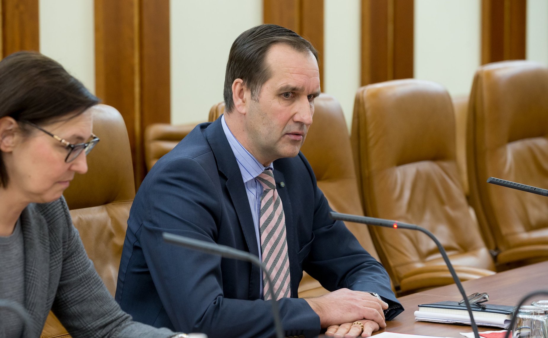 Встреча К. Косачева с Чрезвычайным и полномочным послом Латви в РФ М. Риекстиньшем