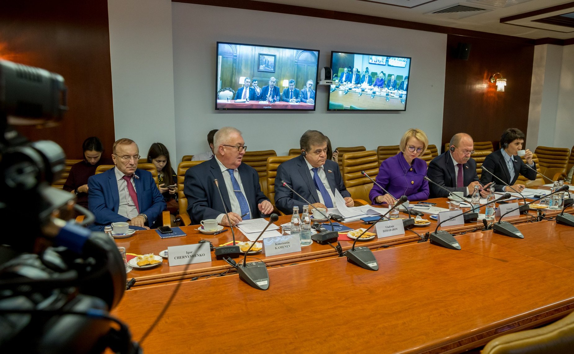 Видеоконференция между членами группы по сотрудничеству Совета Федерации и Сената Национального конгресса Аргентинской Республики