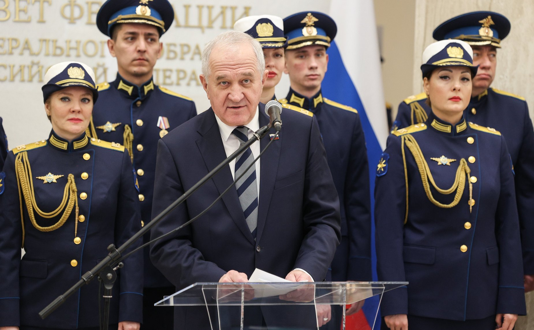 Торжественная встреча сенаторов РФ с воинами-интернационалистами, посвященная 35-й годовщине вывода советских войск с территории Республики Афганистан