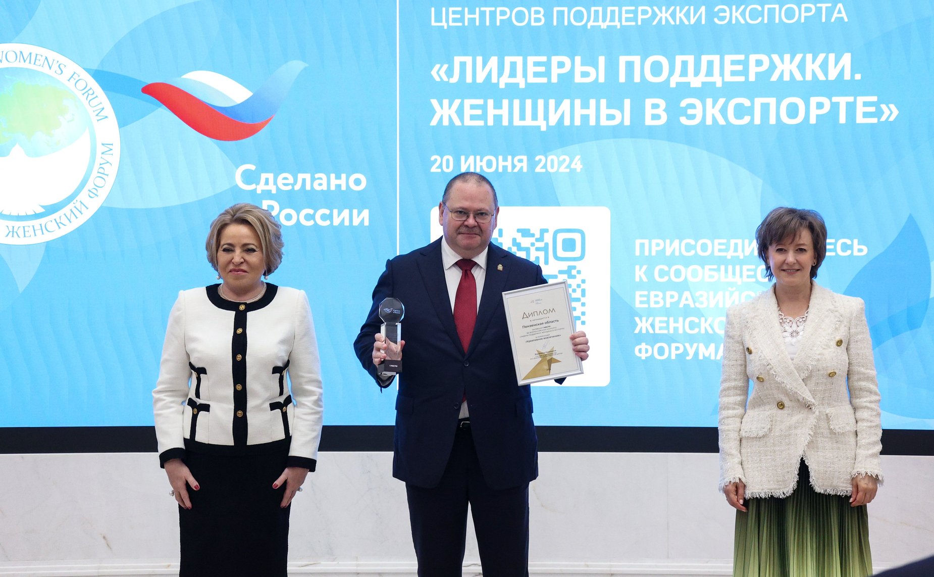 Церемония награждения победителей Всероссийского конкурса центров поддержки экспорта «Лидеры поддержки. Женщины в экспорте»