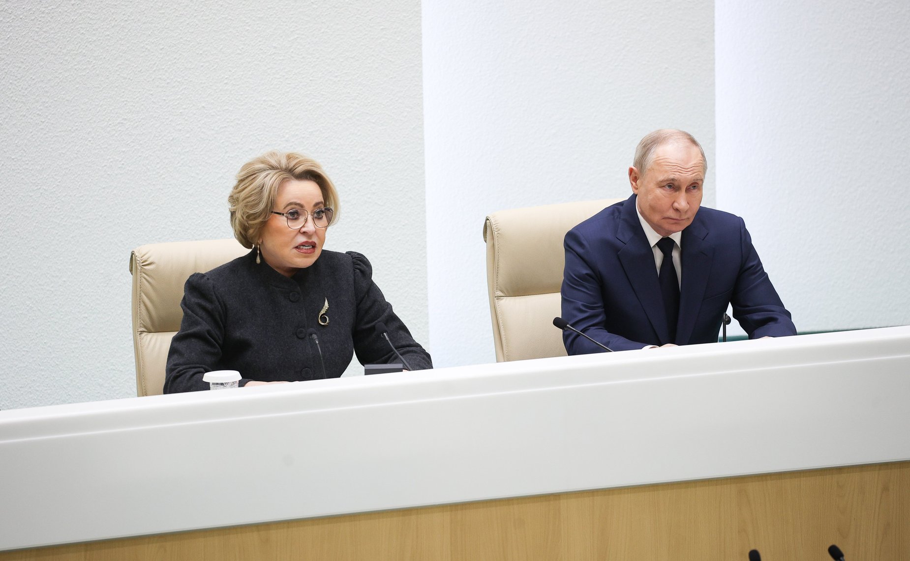 Председатель Совета Федерации Валентина Матвиенко и Президент Российской Федерации Владимир Путин