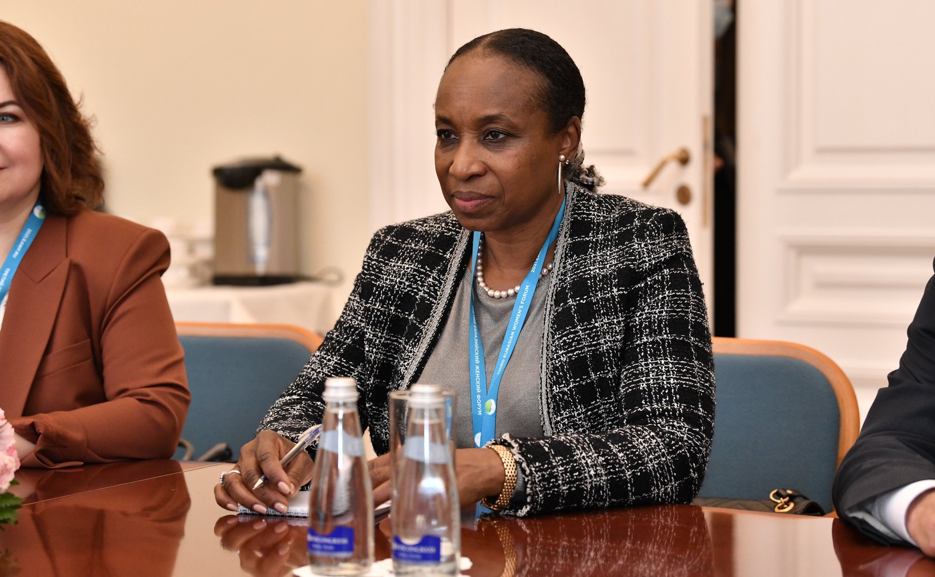 Галина Карелова встретилась «на полях» Третьего Евразийского женского форума с управляющим директором Организации Объединённых Наций по промышленному развитию (ЮНИДО) Фату Хайдара