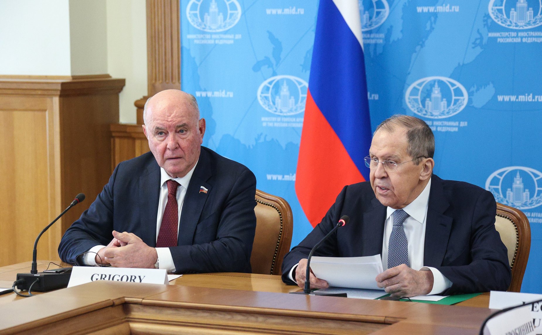 Встреча председателей комитетов по международным делам парламентов (палат парламентов) стран БРИКС с Министром иностранных дел Российской Федерации Сергеем Лавровым