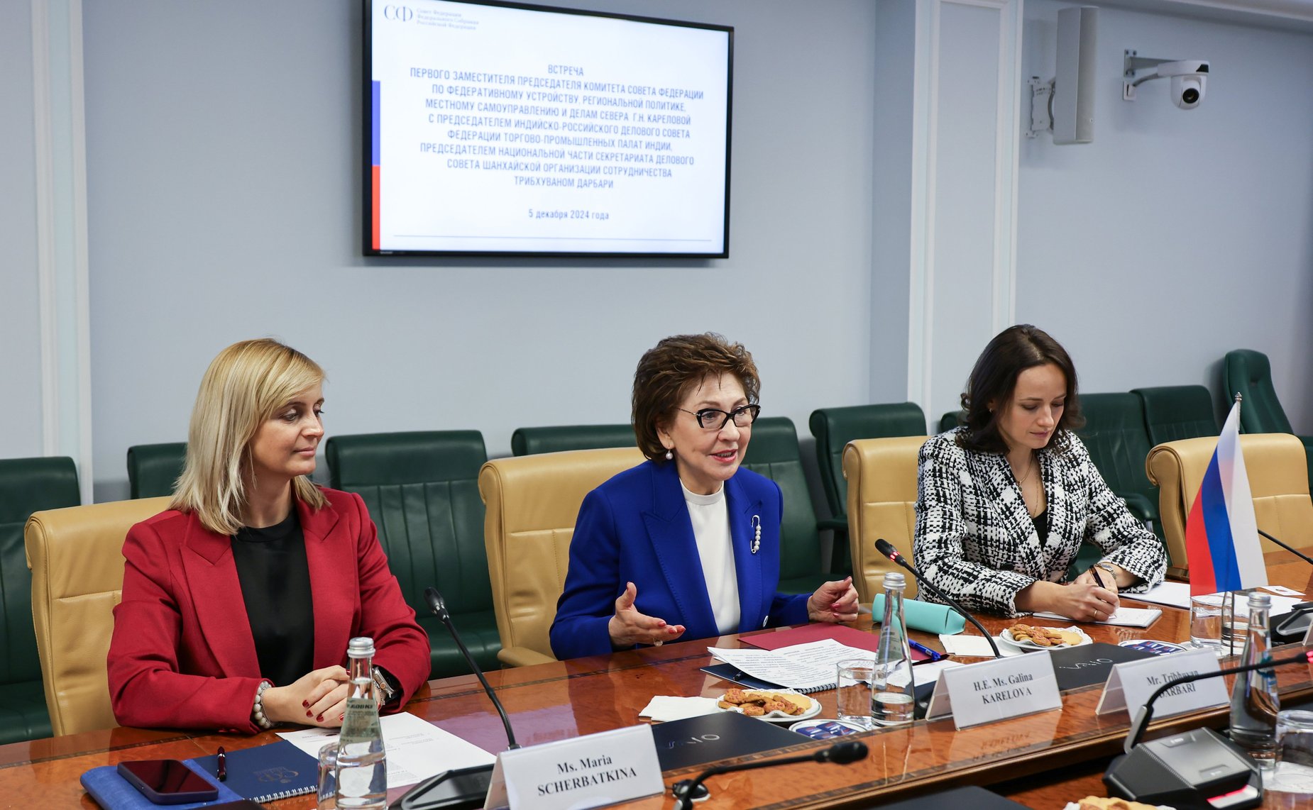 Галина Карелова провела встречу с председателем Индийско-российского делового совета Федерации торгово-промышленных палат Индии Трибхуваном Дарбари