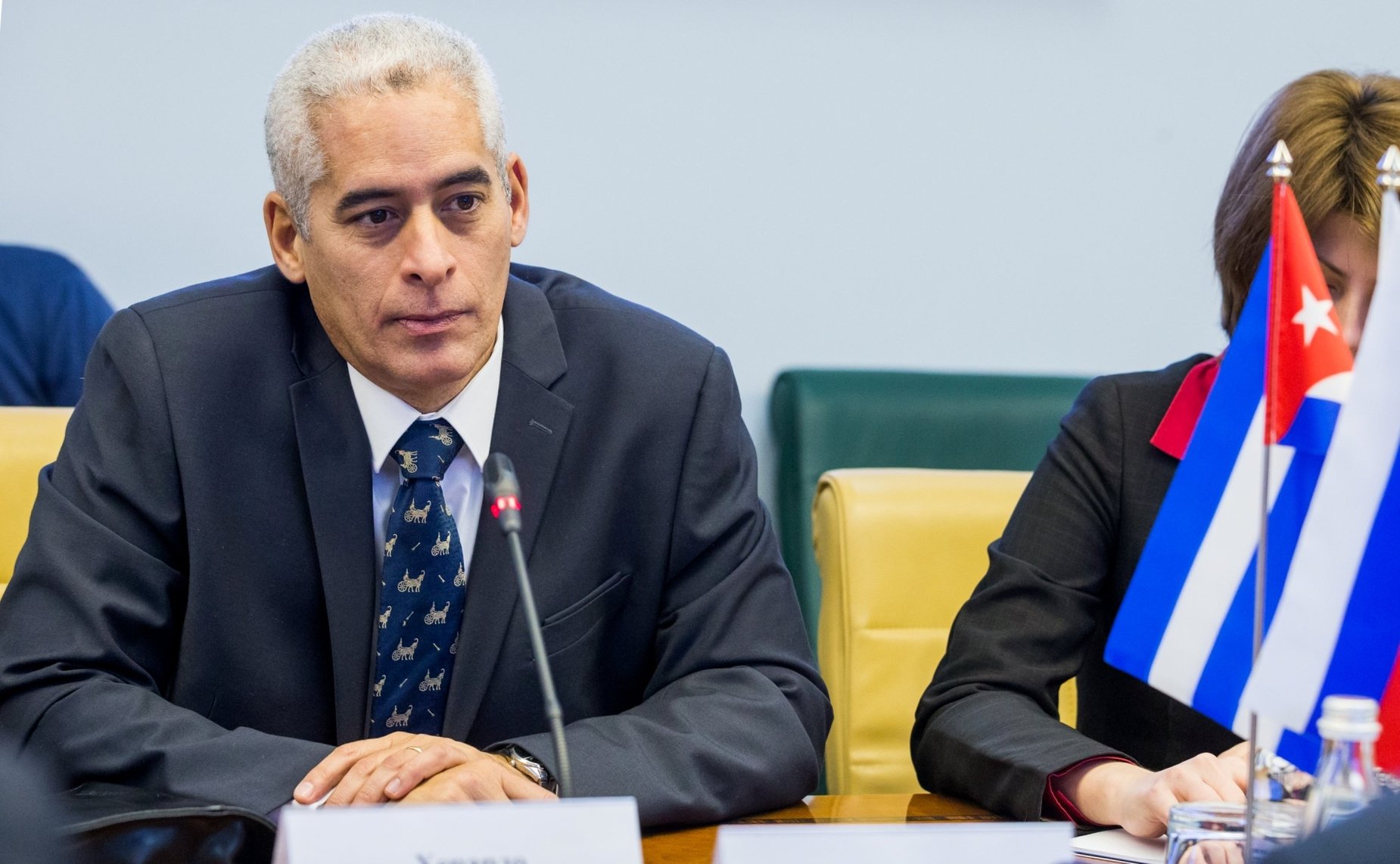 Встреча председателя Комитета СФ по международным делам Константина Косачева с Чрезвычайным и Полномочным Послом Республики Куба в РФ Херардо Пеньяльвером Порталем