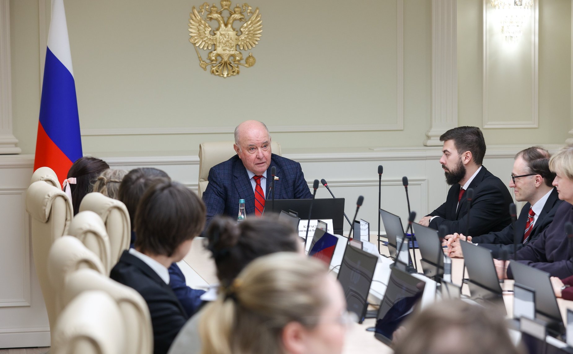 Встреча председателя Комитета Совета Федерации по международным делам Григория Карасина со студентами юридического факультета МГУ им. Ломоносова