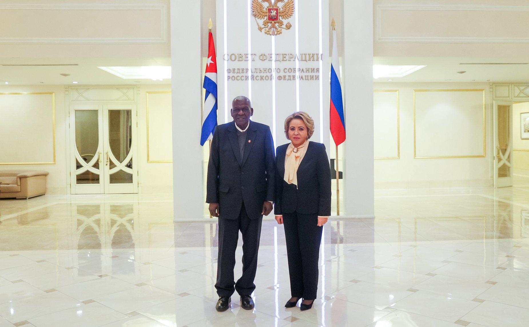 Встреча Председателя Совета Федерации Валентины Матвиенко с Председателем Национальной ассамблеи народной власти и Государственного Совета Республики Куба Эстебаном Ласо Эрнандесом