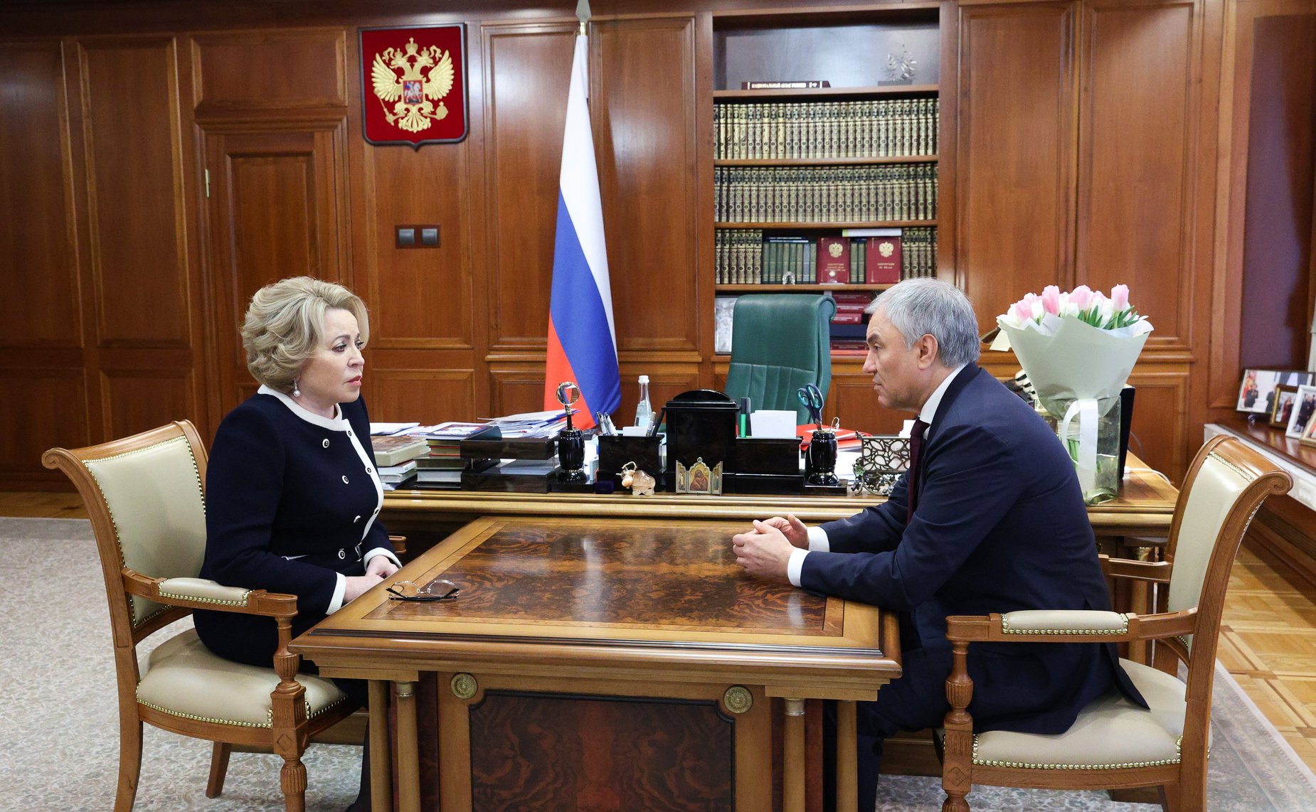Встреча Председателя Совета Федерации Валентины Матвиенко с Председателем Государственной Думы Вячеславом Володиным