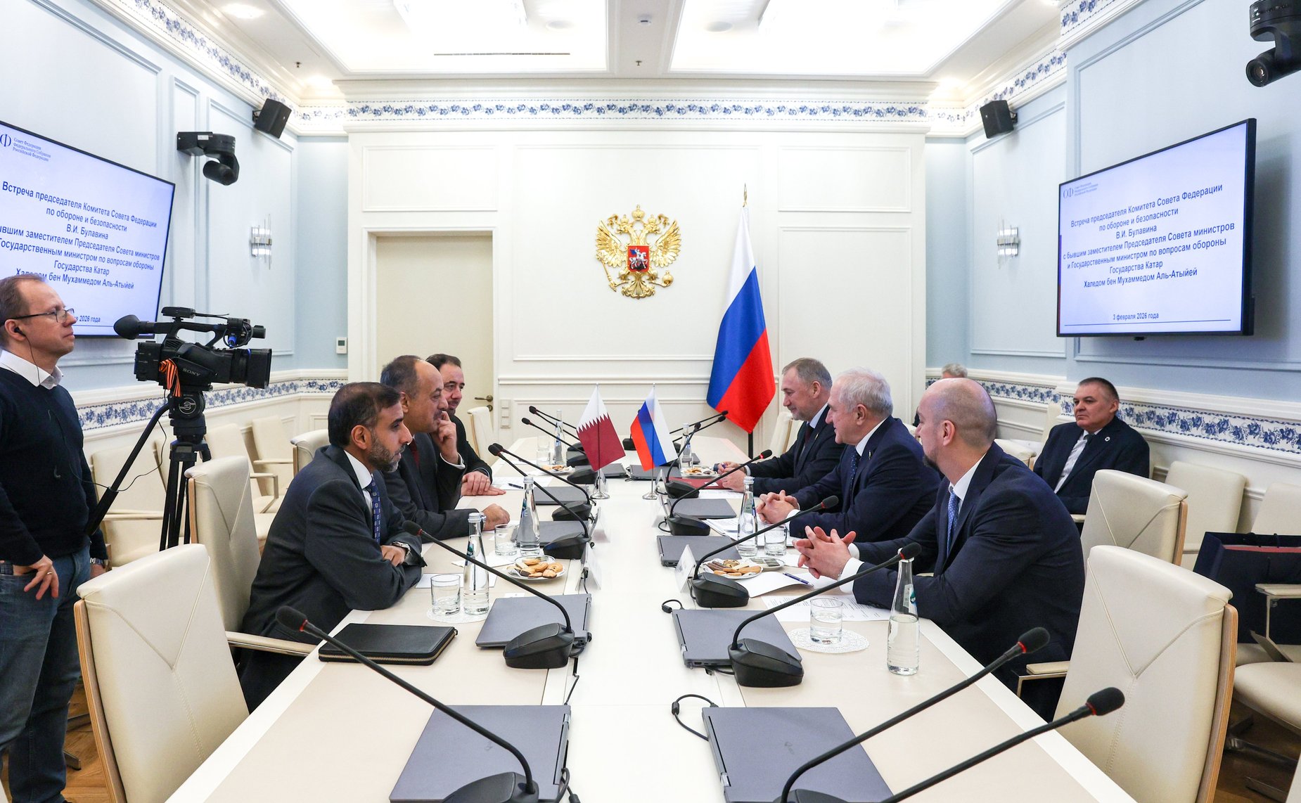 Встреча Владимира Булавина с бывшим заместителем Председателя Совета министров и Государственным министром по вопросам обороны Государства Катар Халедом бен Мухаммедом Аль-Атыйей
