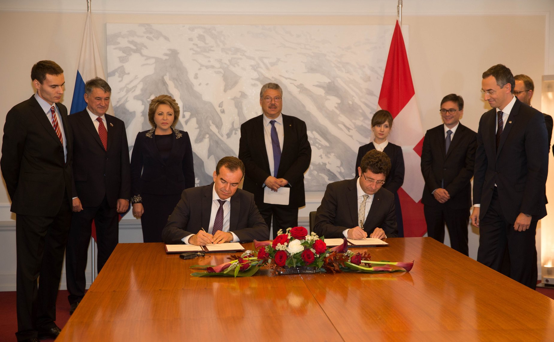 В. Матвиенко приняла участие в церемонии подписания Протокола о намерениях о сотрудничестве между Краснодарским краем и кантоном Тичино