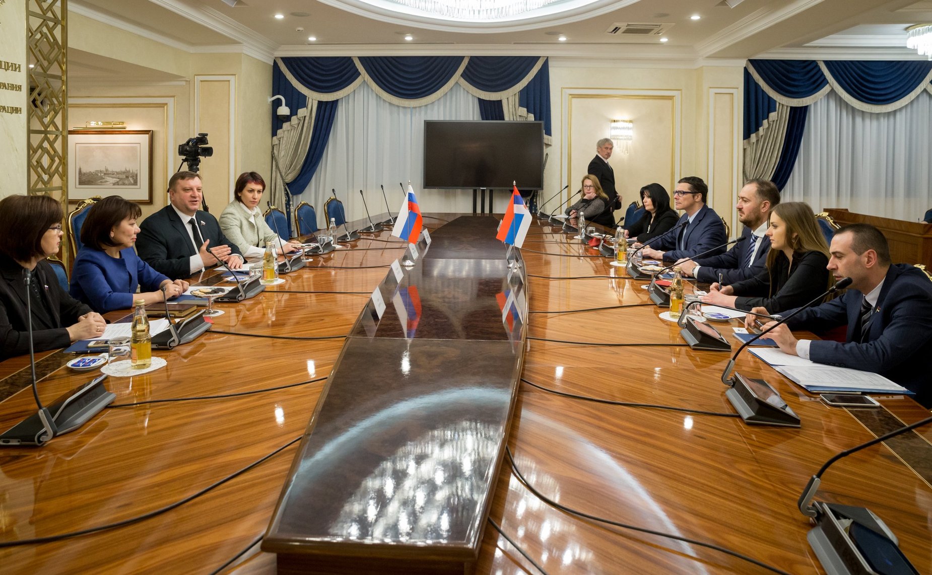 Встреча А. Кондратьева с председателем Комитета Народной скупщины Сербии по вопросом диаспоры и сербов в регионе И. Костичем