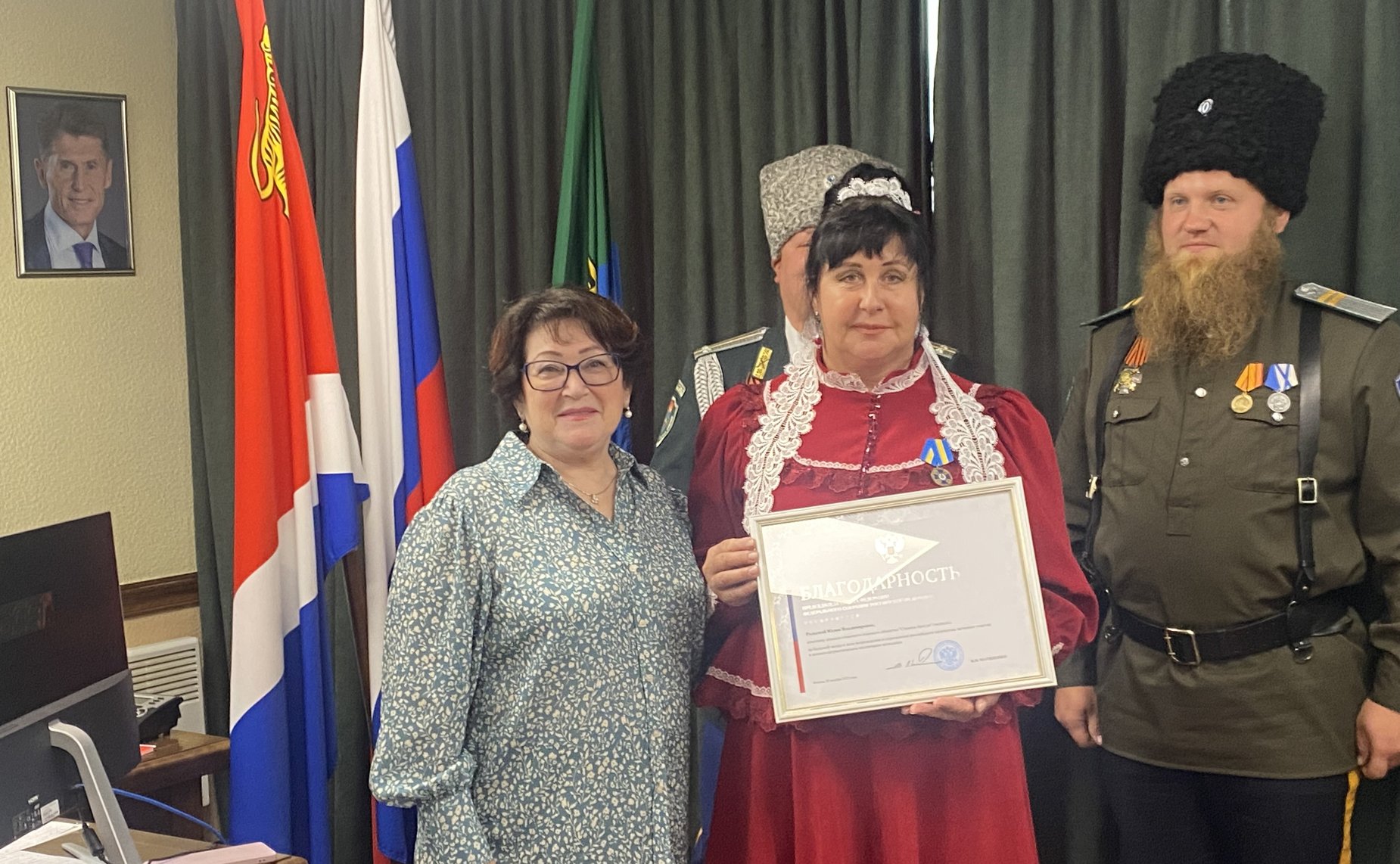 Людмила Талабаева встретилась с казаками станичного казачьего общества «Станица Аркуда» в Приморском крае