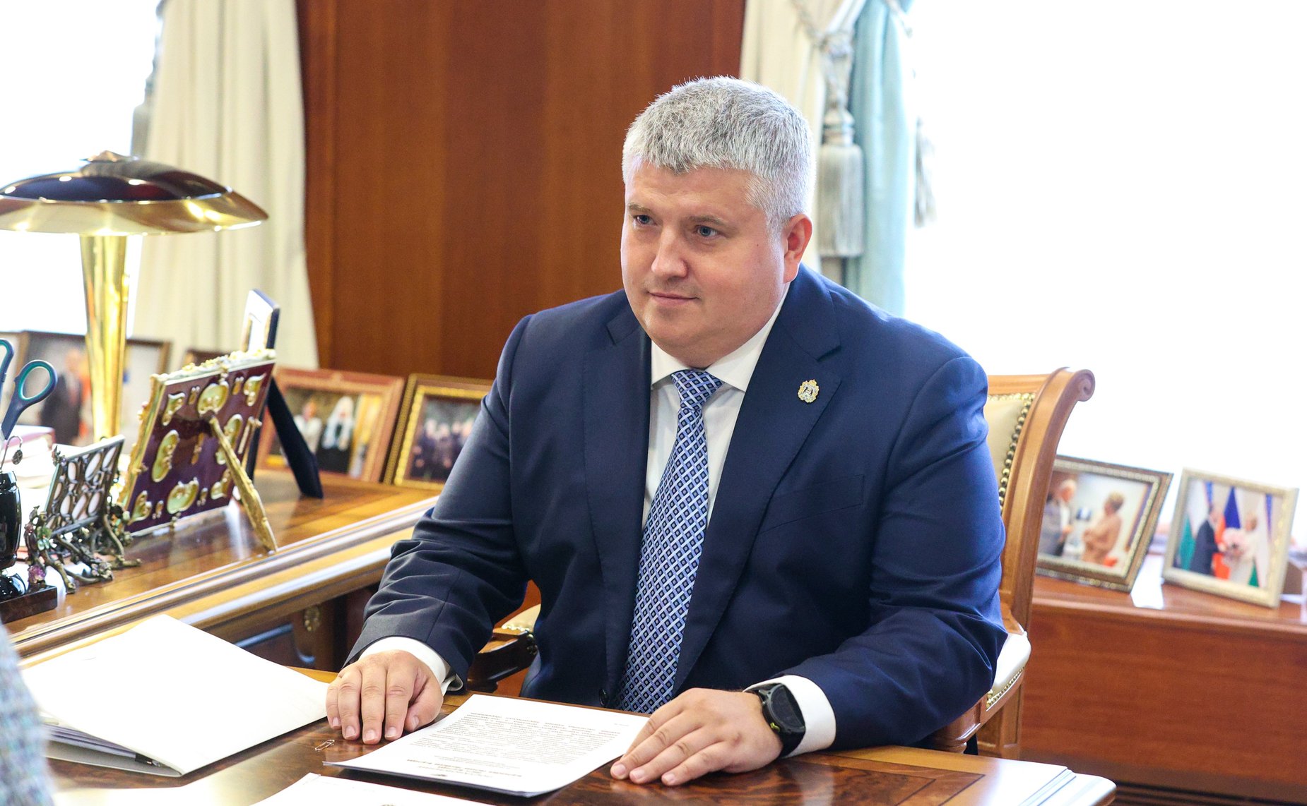 Встреча Председателя СФ Валентины Матвиенко с временно исполняющим обязанности Губернатора Новгородской области Александром Дроновым