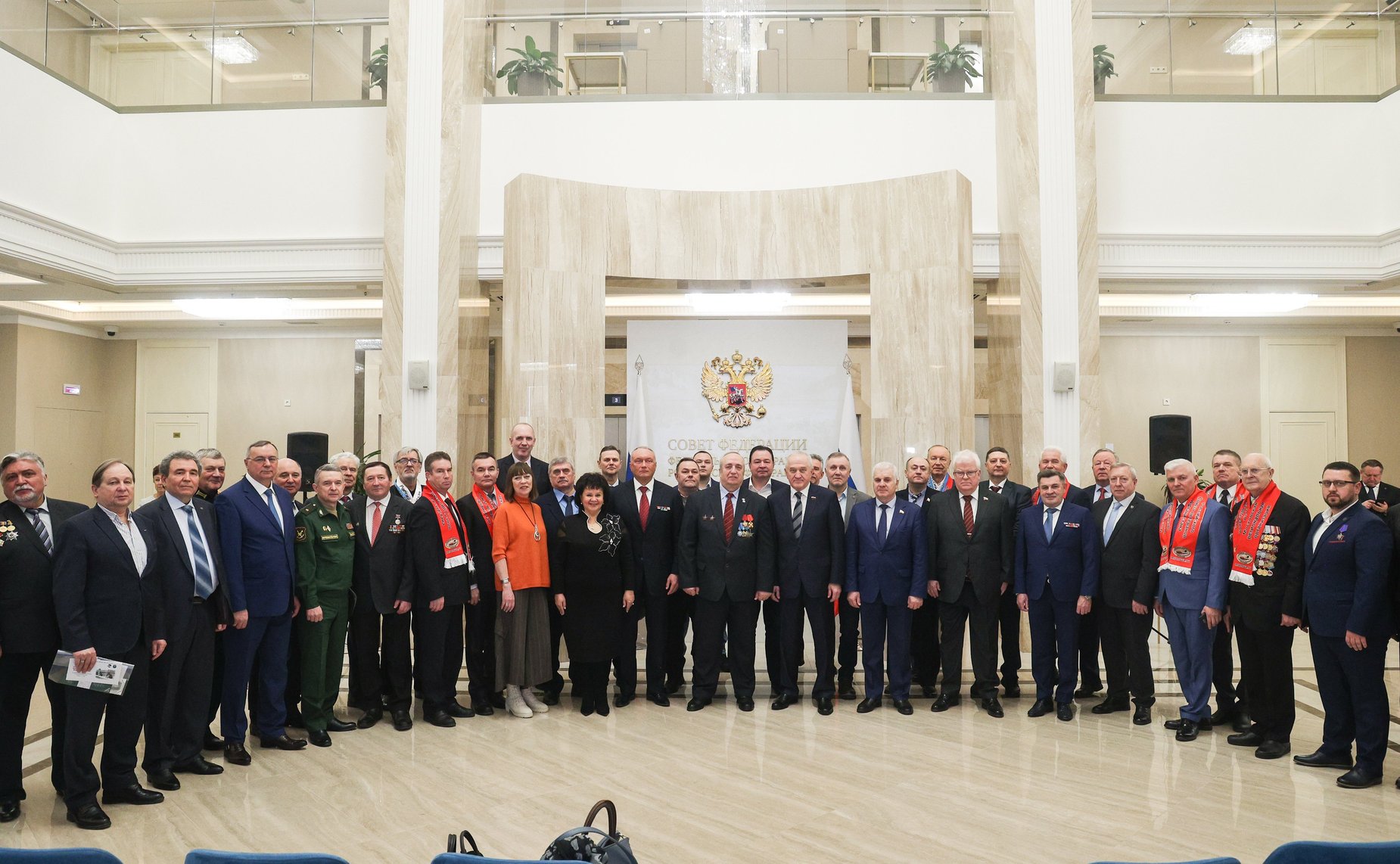 Торжественная встреча сенаторов РФ с воинами-интернационалистами, посвященная 35-й годовщине вывода советских войск с территории Республики Афганистан