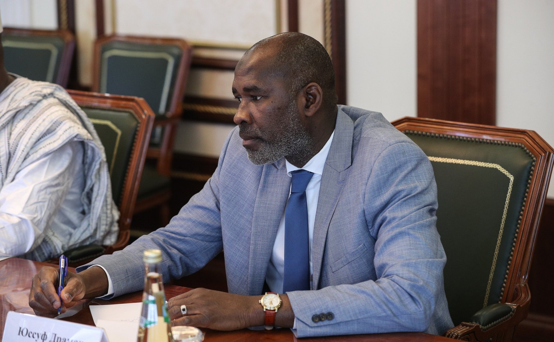 Встреча председателя Комитета СФ по международным делам Григория Карасина с Чрезвычайным и Полномочным Послом Республики Мали в РФ Х. Самаке