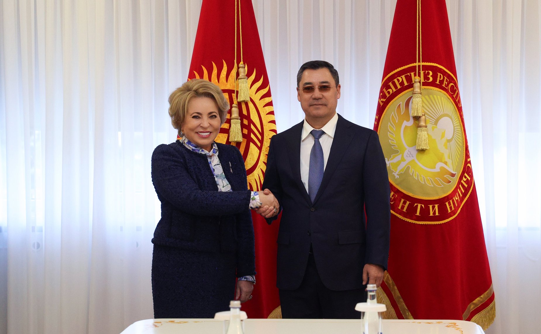 Встреча Председателя Совета Федерации, Председателя Совета МПА СНГ Валентины Матвиенко с Президентом Киргизской Республики Садыром Жапаровым