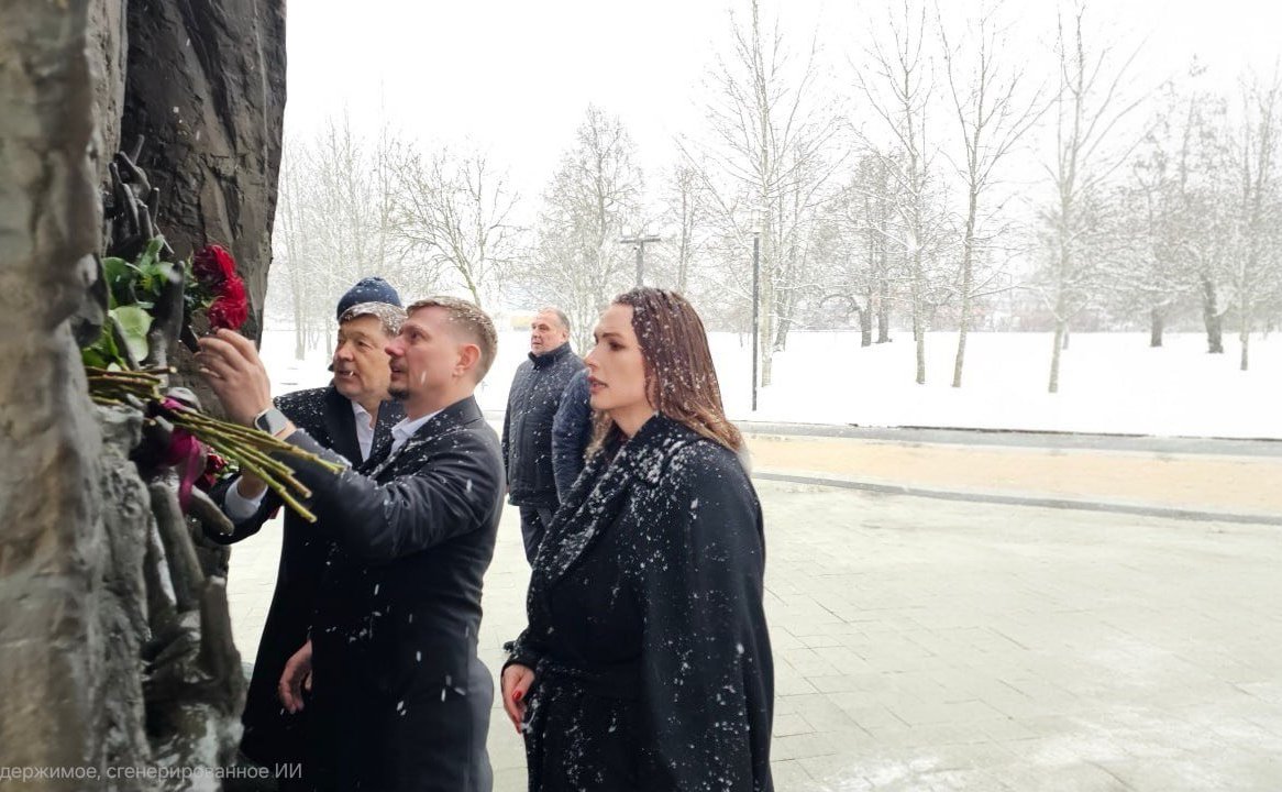 Участники посетили мемориальной комплекс «Тростенец» и возложили цветы