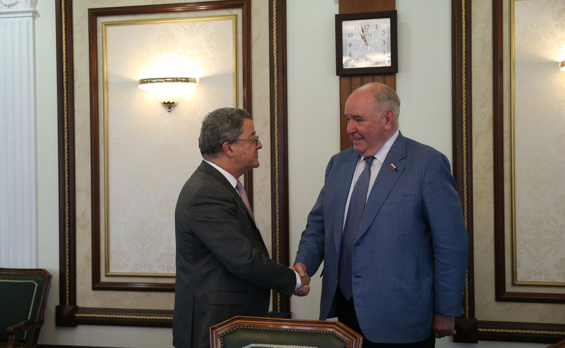 Григорий Карасин провел встречу с Ивом Россье, который с 2017 по 2021 являлся послом Швейцарии в России