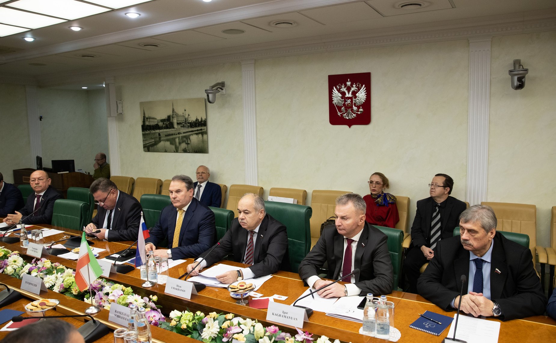 Встреча заместителя Председателя СФ Ильяса Умаханова c руководителем ирано-российской группы парламентской дружбы Собрания Исламского совета Исламской Республики Иран Рамзаном Али Собханифаром