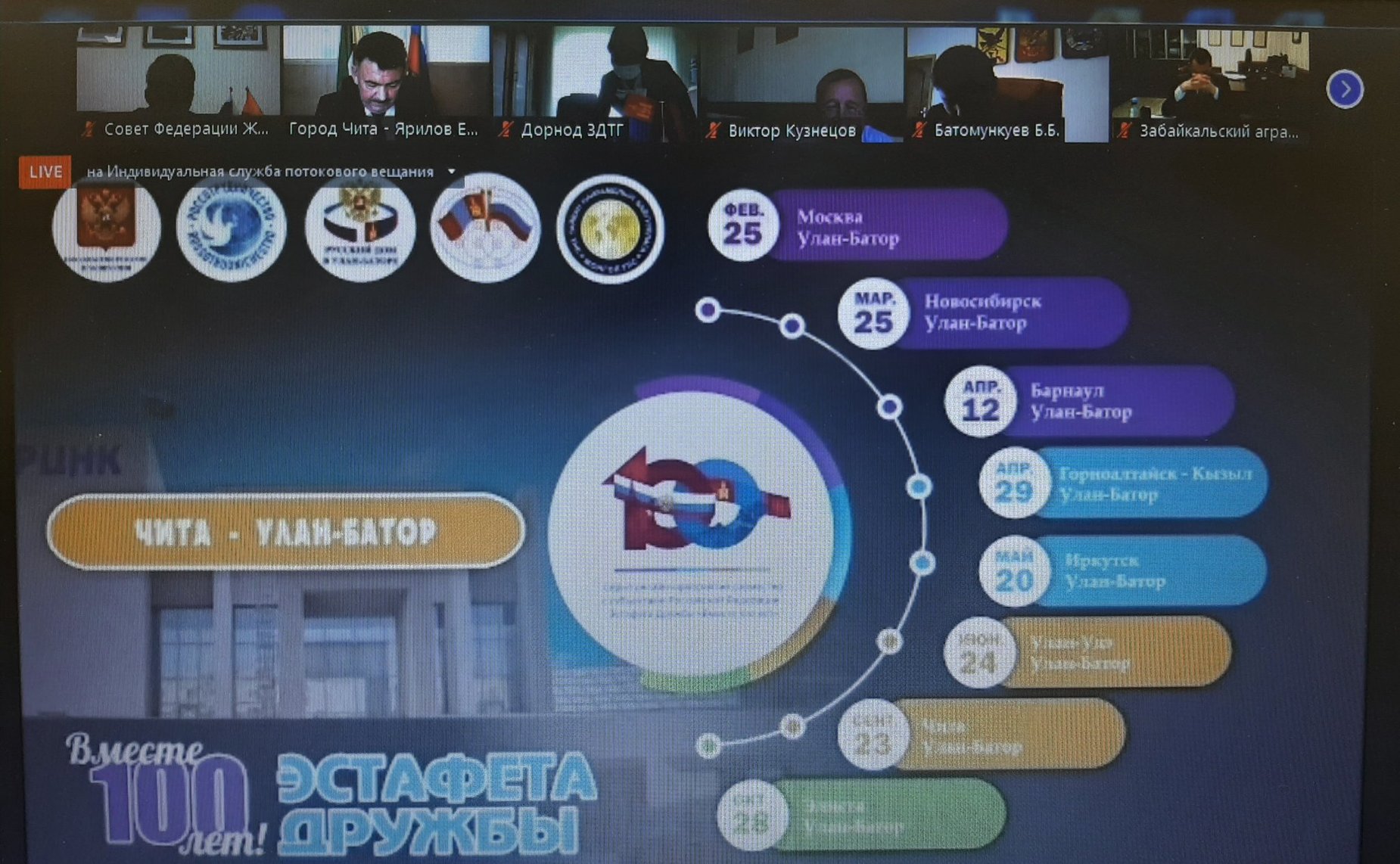 Баир Жамсуев принял участие в онлайн-эстафете Дружбы в рамках 100-летнего юбилея со дня установления дипломатических отношений между Россией и Монголией