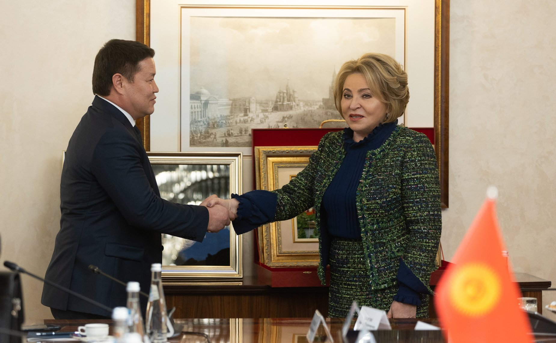 Встреча Председателя СФ Валентины Матвиенко с Председателем Жогорку Кенеша Киргизской республики