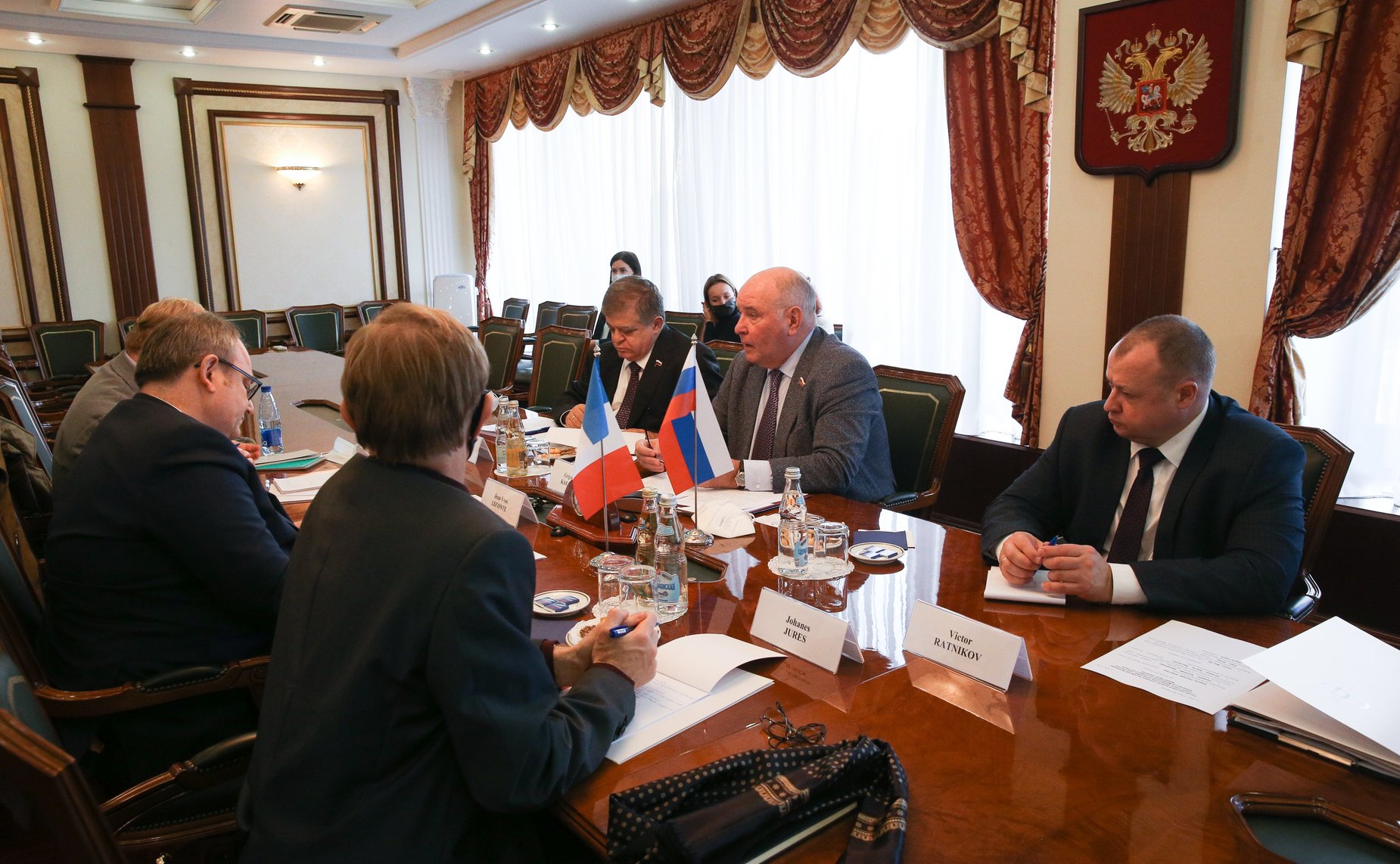 Встреча председателя Комитета СФ по международным делам Григория Карасина с членом Сената Французской Республики, заместителем руководителя делегации Франции в ПА ОБСЕ Жан–Ивом Леконтом