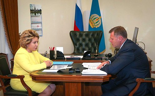 Председатель СФ В. Матвиенко встретилась с врио губернатора Астраханской области И. Бабушкиным