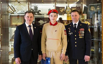 Встреча В. Новожилова с юнармейцами Архангельской области