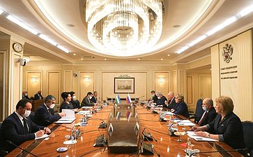 Встреча Валентины Матвиенко с Председателем Сената Олий Мажлиса Республики Узбекистан Танзилой Нарбаевой