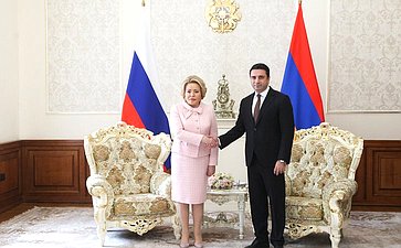 Встреча Председателя Совета Федерации Валентины Матвиенко с Председателем Национального Собрания Республики Армения Аленом Симоняном