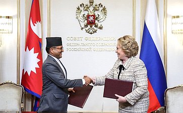 20 апреля 2023 года. Встреча Председателя СФ с Председателем Национального собрания Федерального парламента Непала