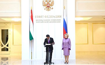Валентина Матвиенко обсудила с Председателем Маджлиси милли Маджлиси Оли Республики Таджикистан Рустами Эмомали