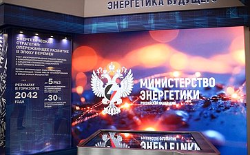 Открытие в Совете Федерации выставки Министерства энергетики РФ «Векторы развития энергетики — импульс для будущего России» и торжественный запуск газоснабжения ключевых объектов в четырех субъектах Федерации