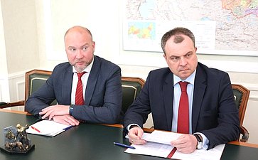 Рабочая встреча заместителя Председателя СФ Юрия Воробьева с Руководителем Федерального агентства по техническому регулированию и метрологии Антоном Шалаевым