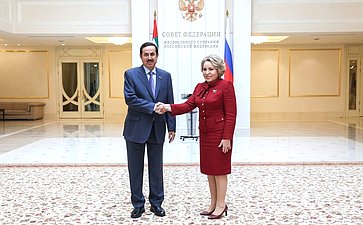 Встреча Председателя Совета Федерации Валентины Матвиенко с Председателем Федерального национального совета Объединенных Арабских Эмиратов
