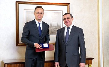 Встреча Николая Федорова с Министром внешнеэкономических связей и иностранных дел Венгрии Петером Сийярто