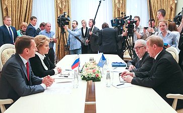 Встреча В. Матвиенко и С. Нарышкина с Председателем Парламентской Ассамблеи Совета Европы (ПАСЕ) Педро Аграмунтом