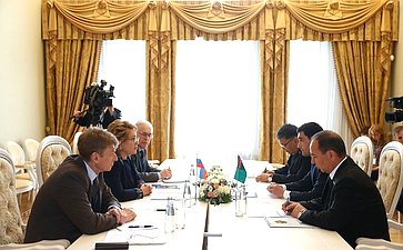 Встреча В. Матвиенко с председателем Комитета по законодательству Меджлиса Туркменистана Сердаром Бердымухамедовым