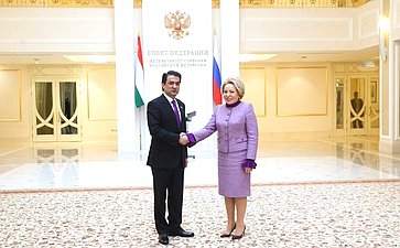 Валентина Матвиенко обсудила с Председателем Маджлиси милли Маджлиси Оли Республики Таджикистан Рустами Эмомали