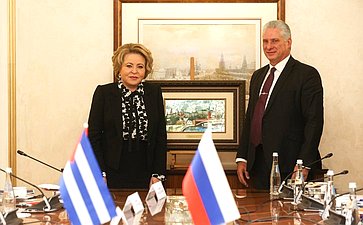 Встреча Председателя Совета Федерации Валентины Матвиенко с Президентом Республики Куба Мигелем Диас-Канелем Бермудесом