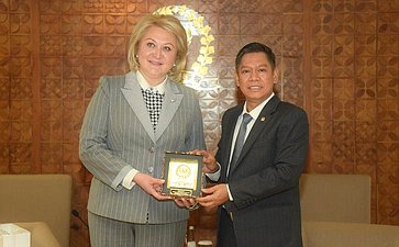 Лилия Гумерова провела встречу с сопредседателем межпарламентской группы дружбы и сотрудничества с Россией Совета народных представителей Республики Индонезия Адисом Кадиром