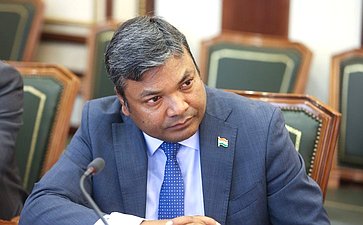 Встреча первого заместителя председателя Комитета СФ по международным делам Андрея Денисова с делегацией Республики Индии во главе с членом Народной палаты парламента Каниможи Карунанидхи