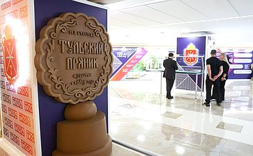 Валентина Матвиенко и Дмитрий Миляев осмотрели выставку, посвященную истории, культуре и перспективным направлениям развития Тульской области
