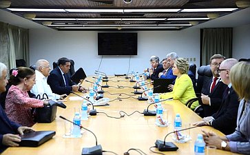 Встреча Валентины Матвиенко с заместителем Председателя Совета министров Республики Куба Рикардо Кабрисасом Руисом