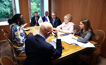 15-й Саммит женщин – председателей парламентов. Встреча Председателя Совета Федерации Валентины Матвиенко с Председателем МПС, Председателем Национального собрания Объединенной Республики Танзании Тулией Эксон