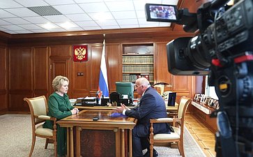 Встреча Председателя Совета Федерации Валентины Матвиенко с губернатором Костромской области Сергеем Ситниковым
