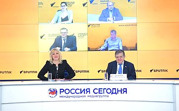 Видеомост с участием первого заместителя председателя Комитета СФ по международным делам Владимира Джабарова по актуальной международной повестке и вопросам сотрудничества России со странами ближнего зарубежья
