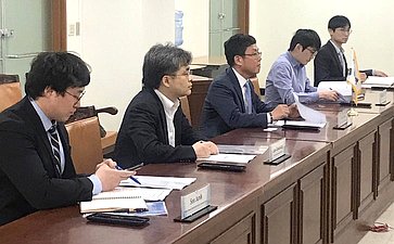 Встреча российских сенаторов с директором бюджетного департамента Министерства планирования и финансов Республики Корея Ан До Голем