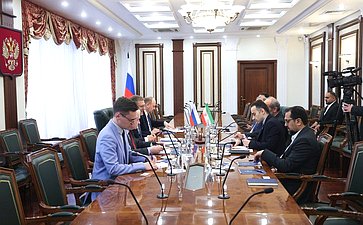 Встреча заместителя Председателя Совета Федерации Константина Косачева с руководителем Организации Гостелерадио Исламской Республики Иран Пейманом Джебели